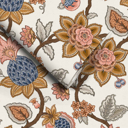 Doris Jacobean Turmeric wallpaper by Woodchip & Magnolia