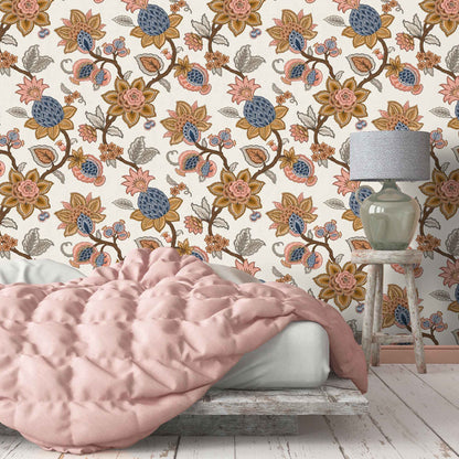 Doris Jacobean Ink Blue wallpaper by Woodchip & Magnolia