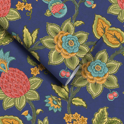 Doris Jacobean Ink Blue wallpaper by Woodchip & Magnolia