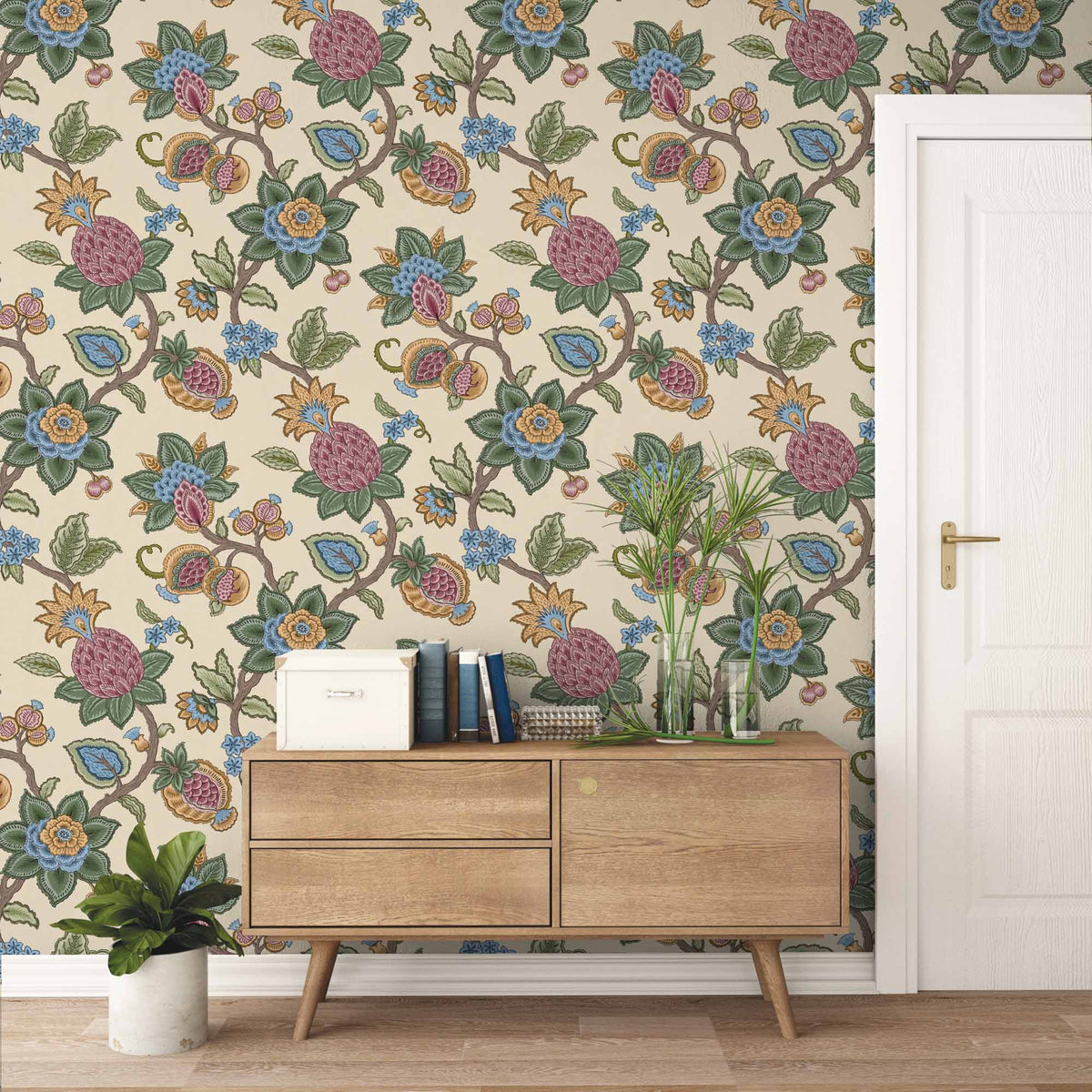 Doris Jacobean Apple wallpaper by Woodchip & Magnolia