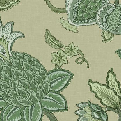 Doris Jacobean Green on Green wallpaper by Woodchip & Magnolia