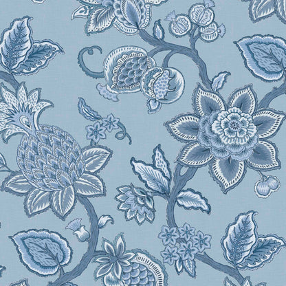 Doris Jacobean Blue on Blue wallpaper by Woodchip & Magnolia