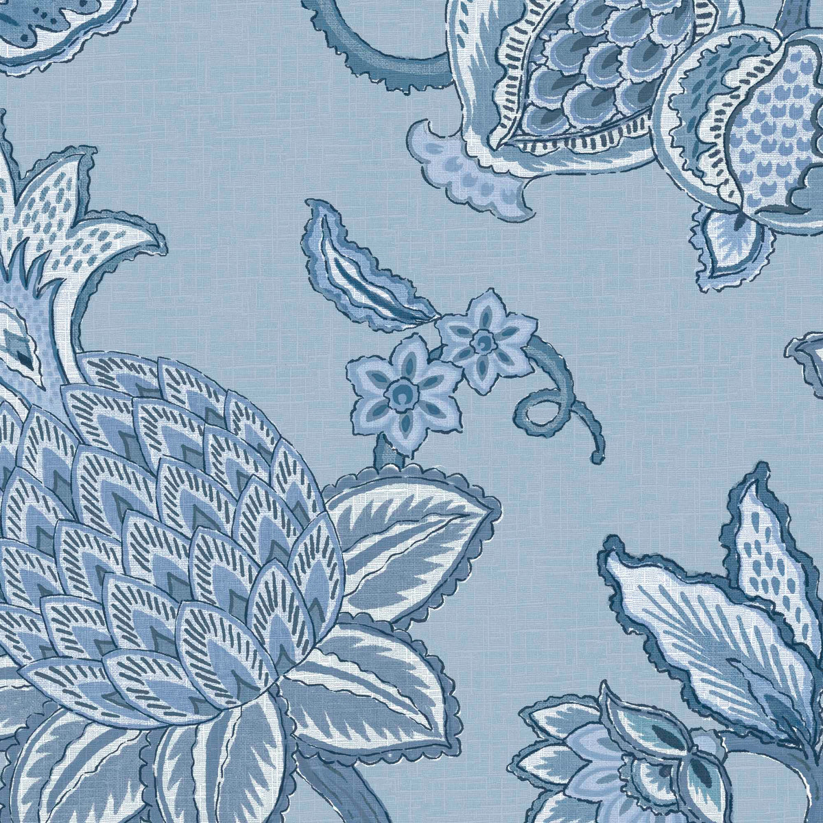 Doris Jacobean Blue on Blue wallpaper by Woodchip & Magnolia