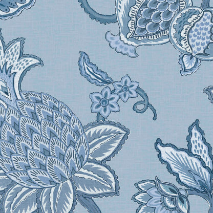 Doris Jacobean Blue on Blue wallpaper by Woodchip & Magnolia