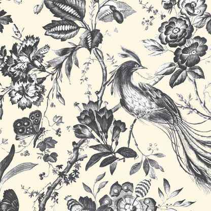 Plumage Charcoal/Cream Wallpaper By Woodchip & Magnolia