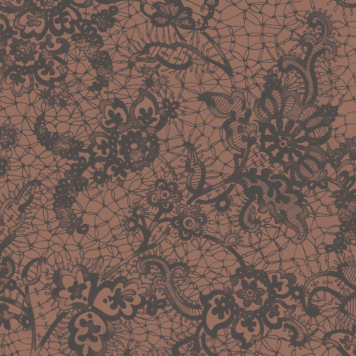 Heirloom Lace Chocolate Wallpaper