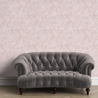 Heirloom Lace Powder Pink Wallpaper
