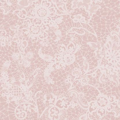 Heirloom Lace Powder Pink Wallpaper