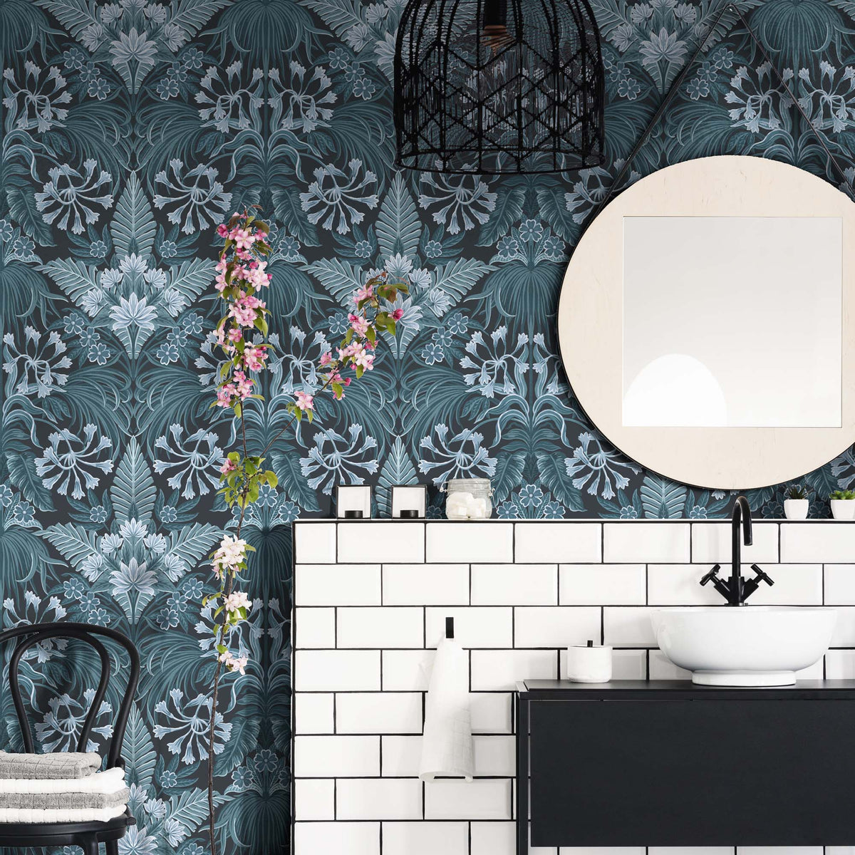 Mirk Mallard wallpaper by Woodchip & Magnolia