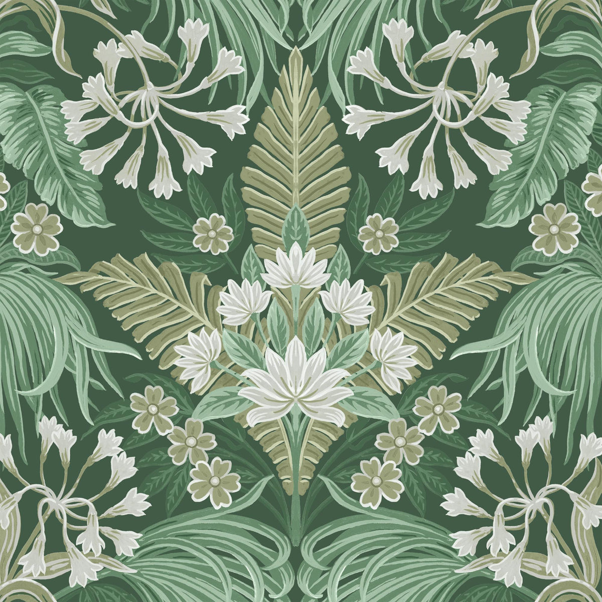 Mirk Moss Green wallpaper by Woodchip & Magnolia