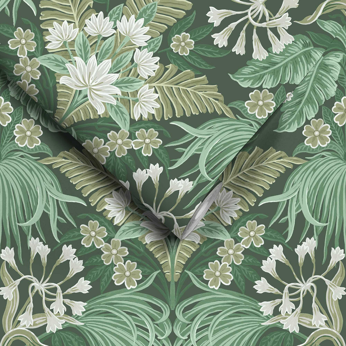 Mirk Moss Green wallpaper by Woodchip & Magnolia