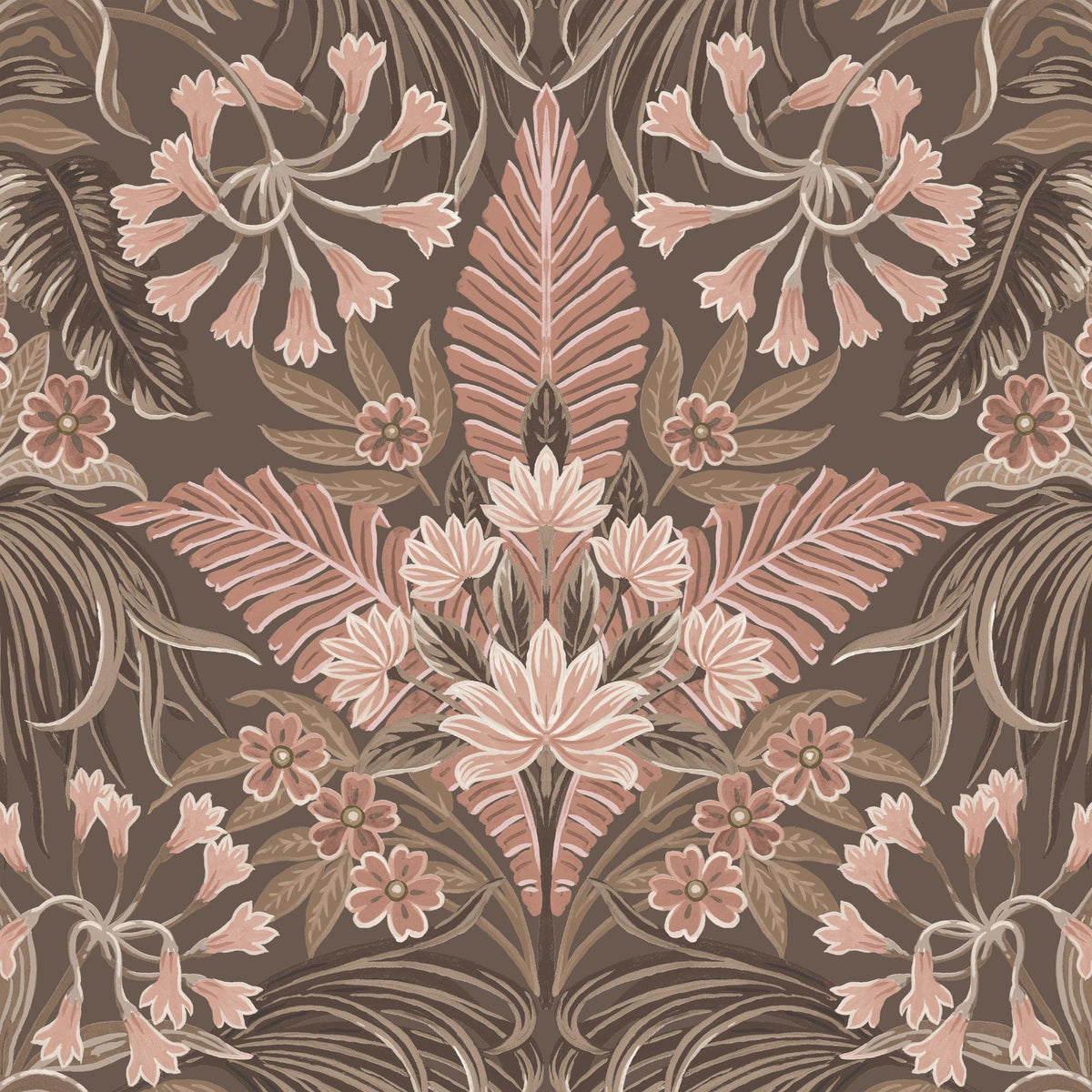 Mirk Peat Brown wallpaper by Woodchip & Magnolia