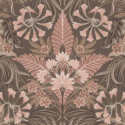 Mirk Peat Brown wallpaper by Woodchip & Magnolia