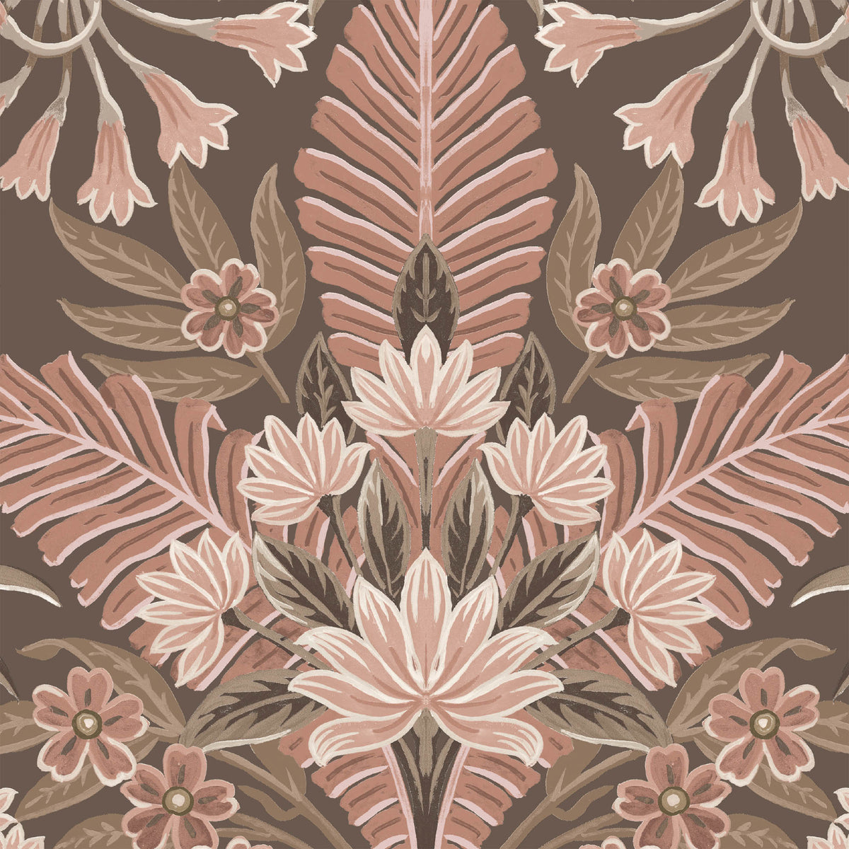 Mirk Peat Brown wallpaper by Woodchip & Magnolia