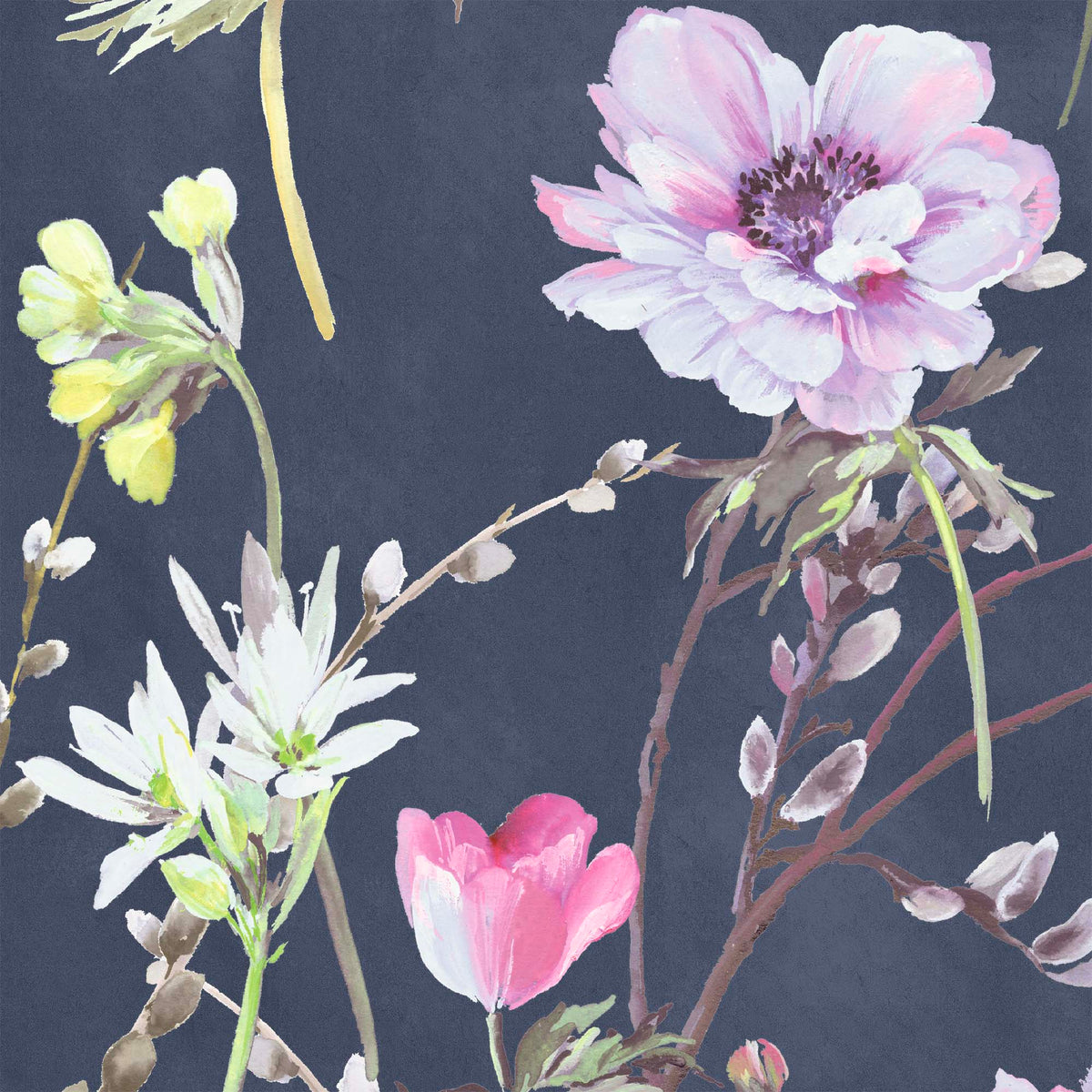 Maytime Navy wallpaper by Woodchip & Magnolia
