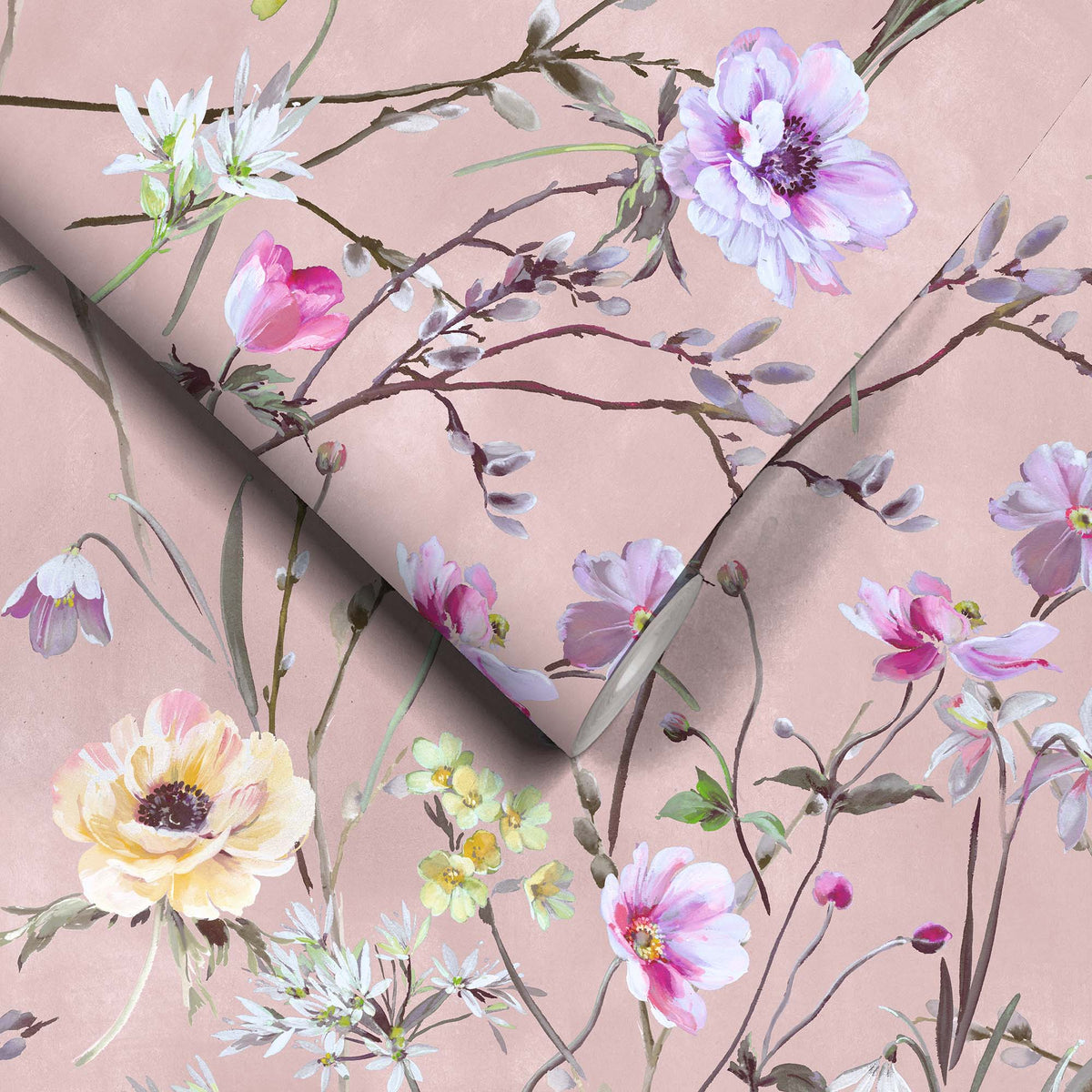 Maytime Dusky Pink wallpaper by Woodchip & Magnolia