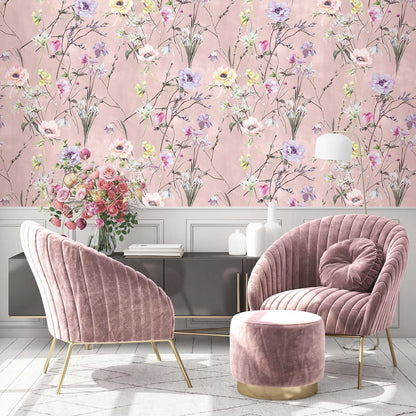 Maytime Dusky Pink wallpaper by Woodchip & Magnolia