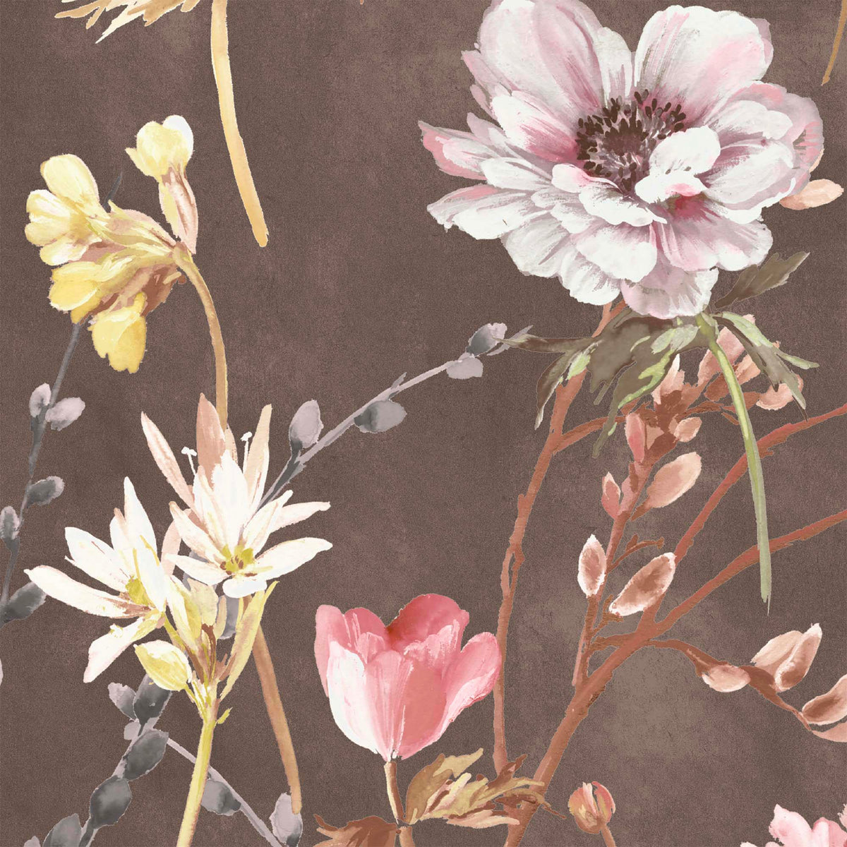 Maytime Vintage Brown wallpaper by Woodchip & Magnolia
