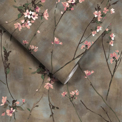 Blossom Brown & Blush wallpaper by Woodchip & Magnolia