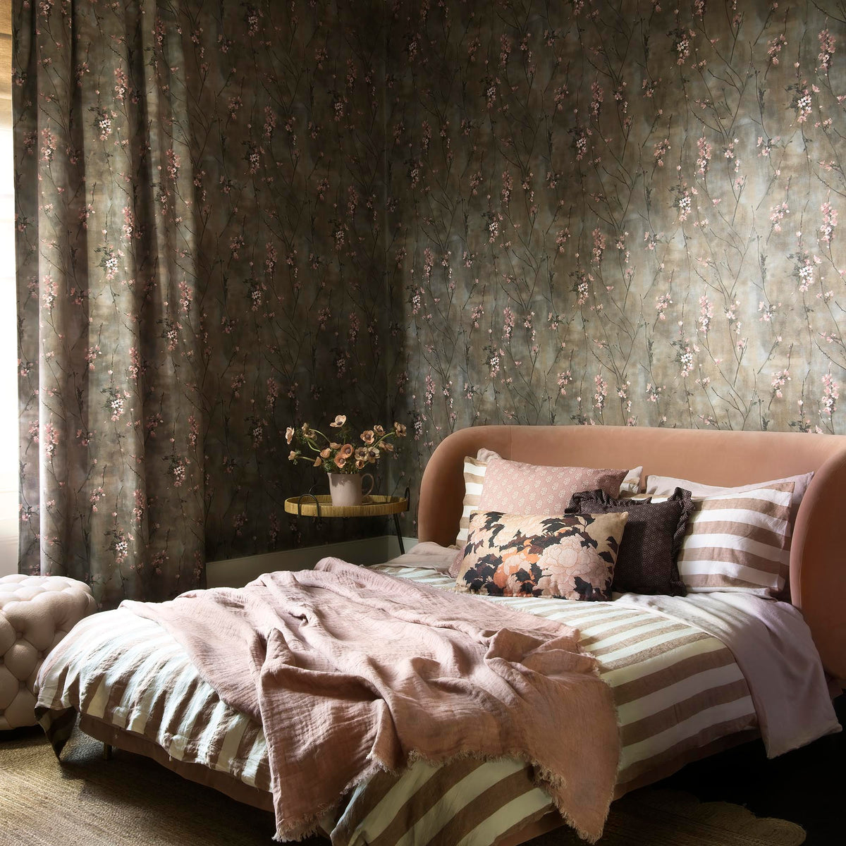 Blossom Brown & Blush wallpaper by Woodchip & Magnolia