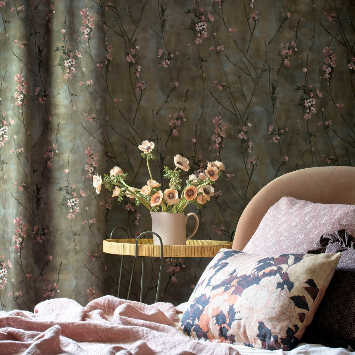 Blossom Brown & Blush wallpaper by Woodchip & Magnolia