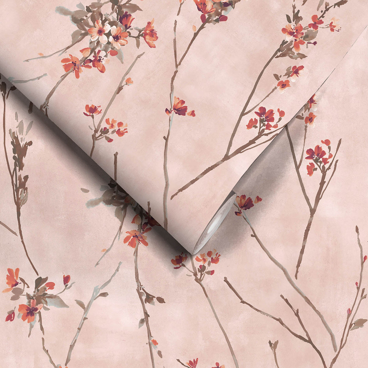Blossom Burnt Orange & Blush wallpaper by Woodchip & Magnolia