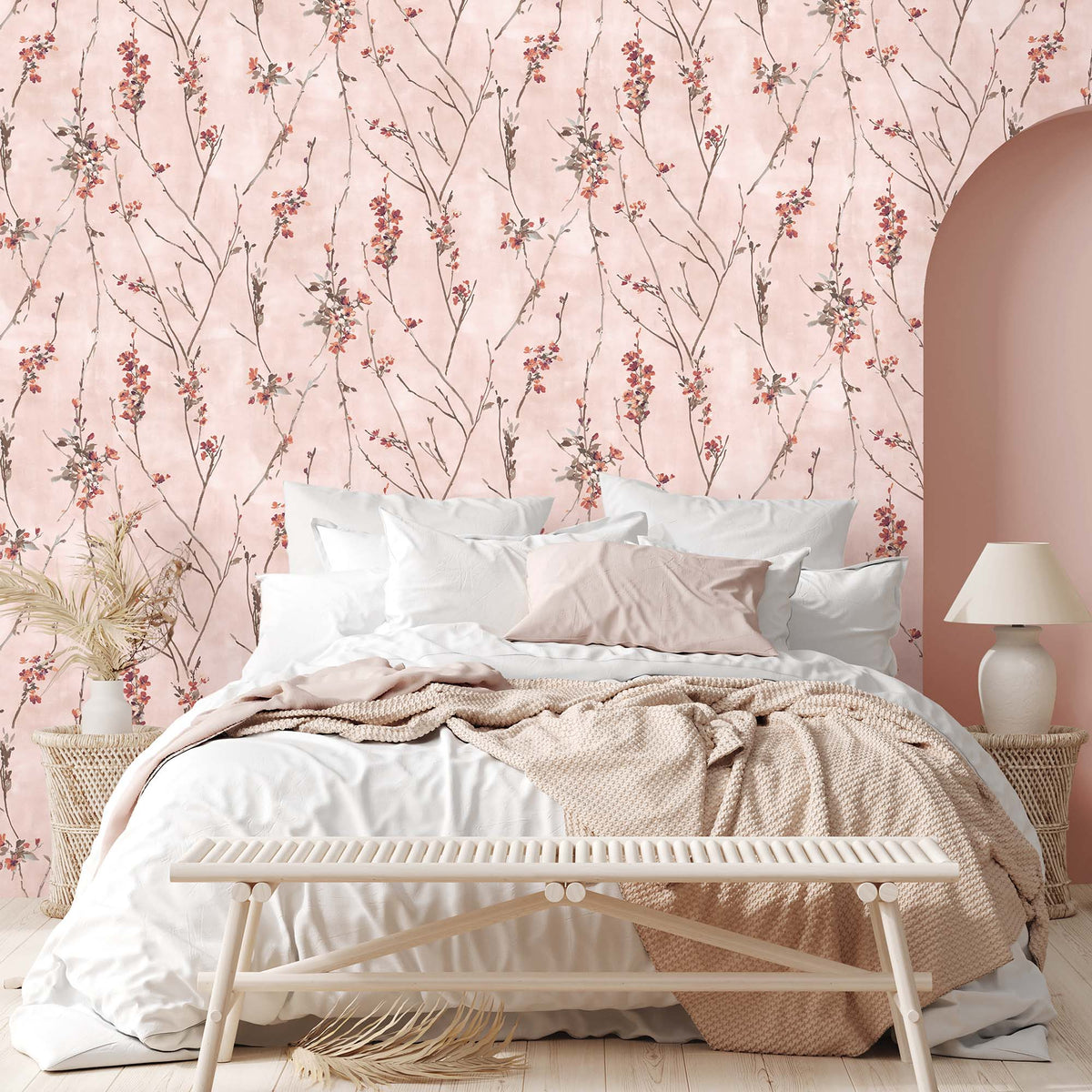 Blossom Burnt Orange & Blush wallpaper by Woodchip & Magnolia