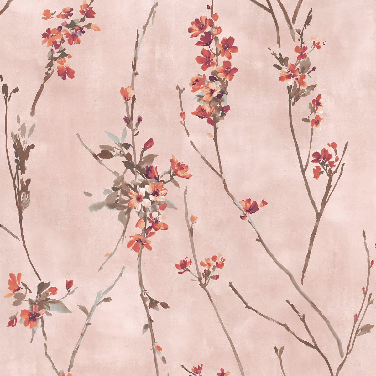 Blossom Burnt Orange & Blush wallpaper by Woodchip & Magnolia