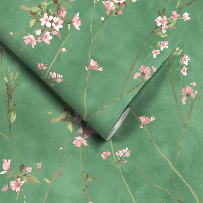 Blossom Evergreen wallpaper by Woodchip & Magnolia