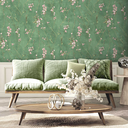 Blossom Evergreen wallpaper by Woodchip & Magnolia