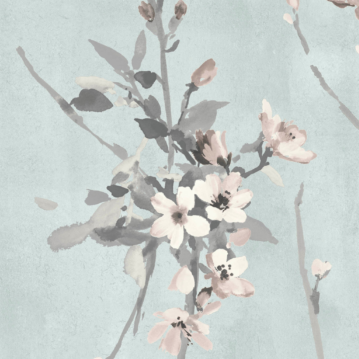 Blossom Duck Egg Blue wallpaper by Woodchip & Magnolia