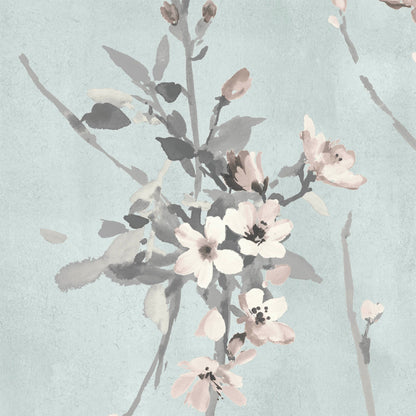 Blossom Duck Egg Blue wallpaper by Woodchip & Magnolia