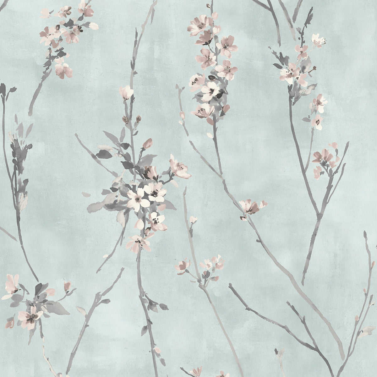 Blossom Duck Egg Blue wallpaper by Woodchip & Magnolia