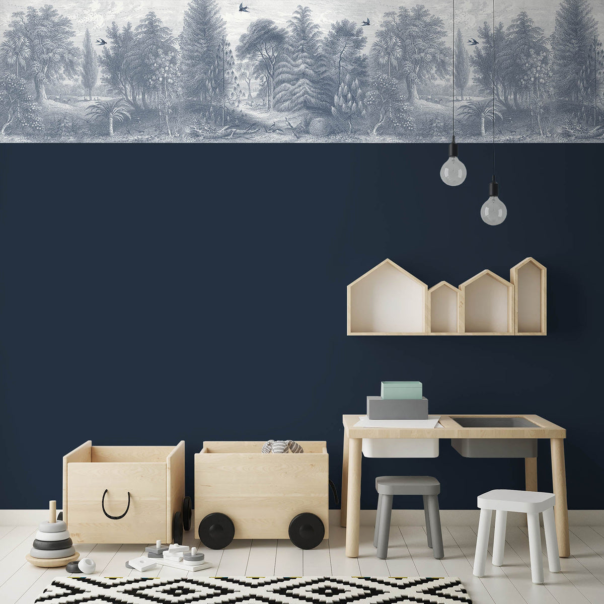 Garden of Eden Border - Reservoir Blue