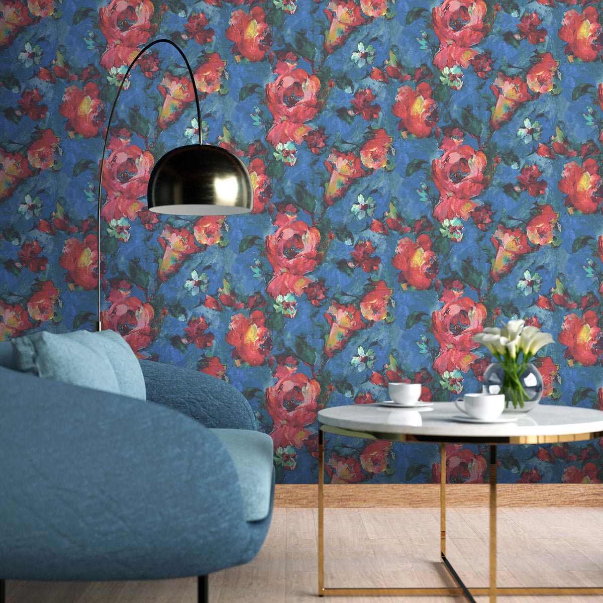 Expressive Floral Wallpaper