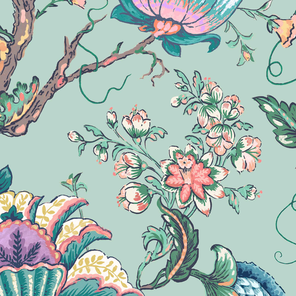 Arcadia Mint wallpaper by Woodchip & Magnolia
