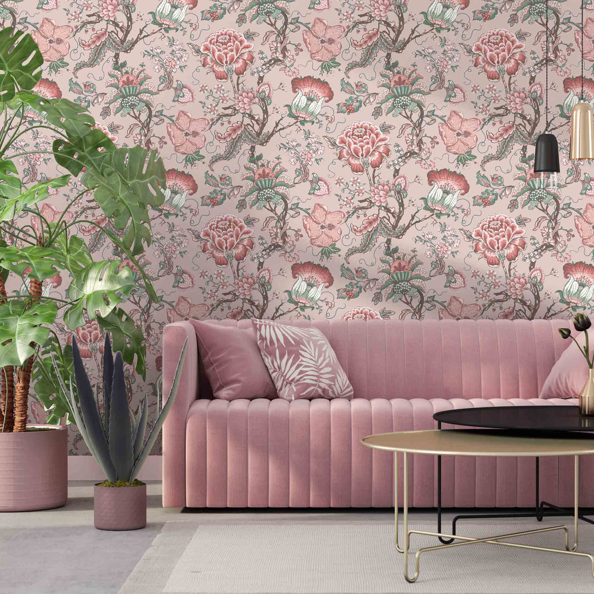Arcadia Blush wallpaper by Woodchip & Magnolia