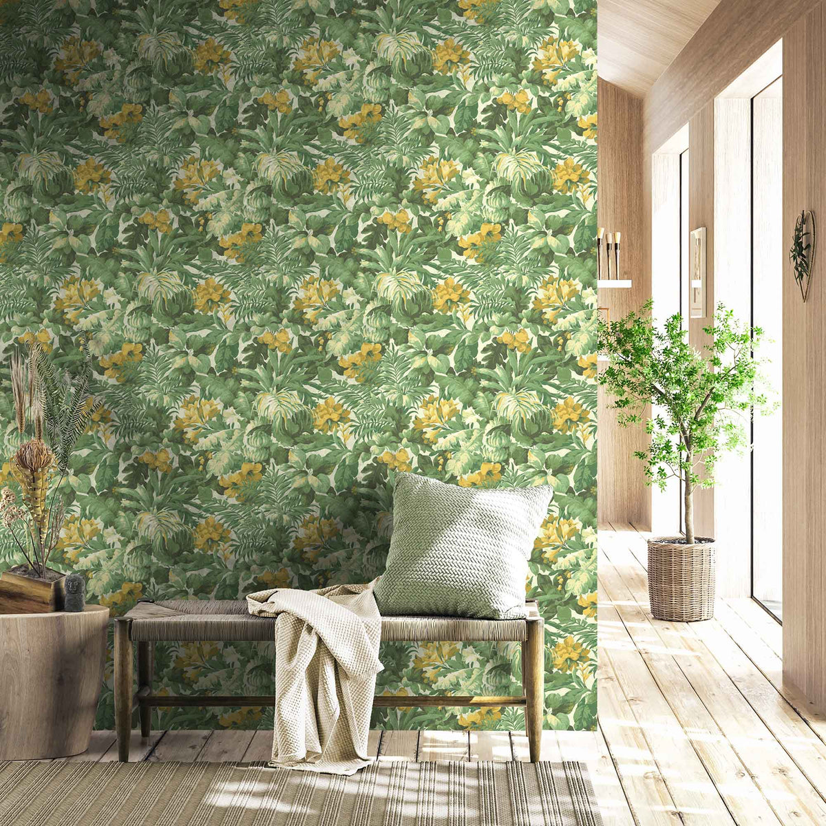 Canopy Moss/Yellow Wallpaper