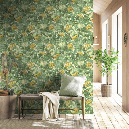 Canopy Moss/Yellow Wallpaper