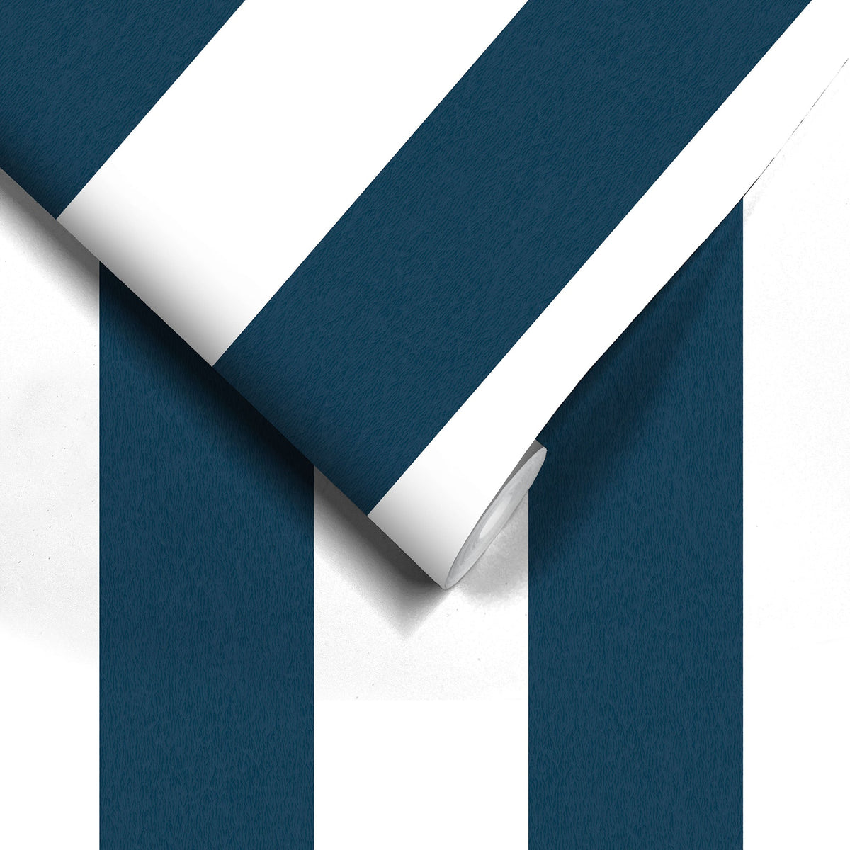 Awning Stripe Navy/White wallpaper by Woodchip & Magnolia
