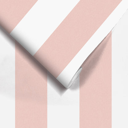 Awning Stripe Blush Pink wallpaper by Woodchip & Magnolia