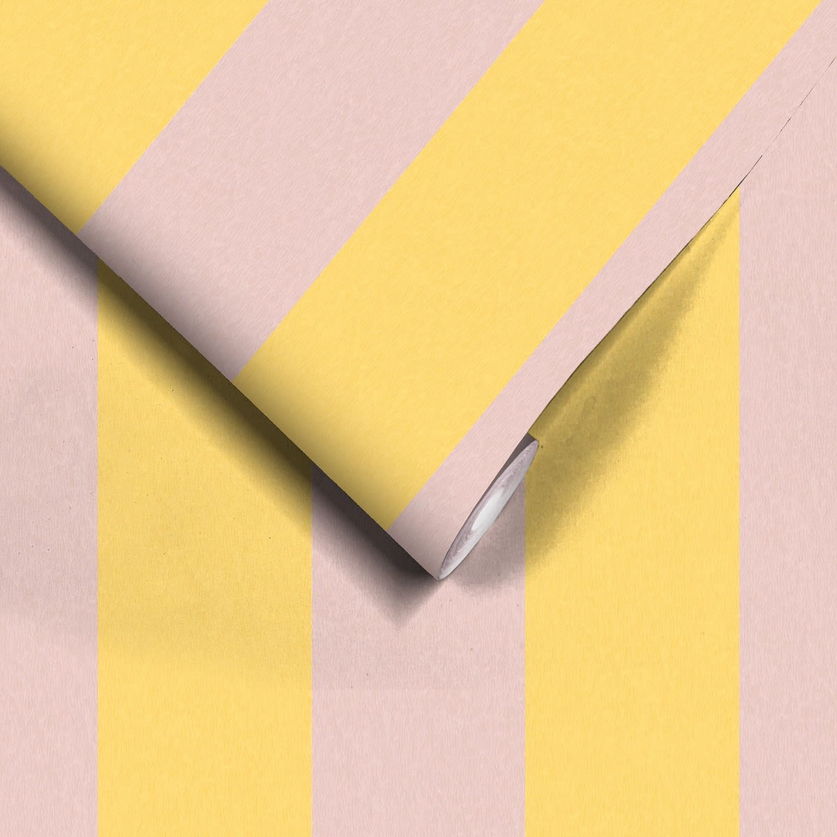 Awning Stripe Lemon Sherbet wallpaper by Woodchip & Magnolia