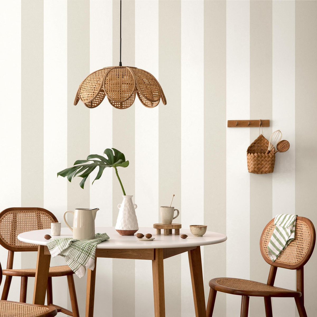 Awning Stripe Magnolia wallpaper by Woodchip & Magnolia