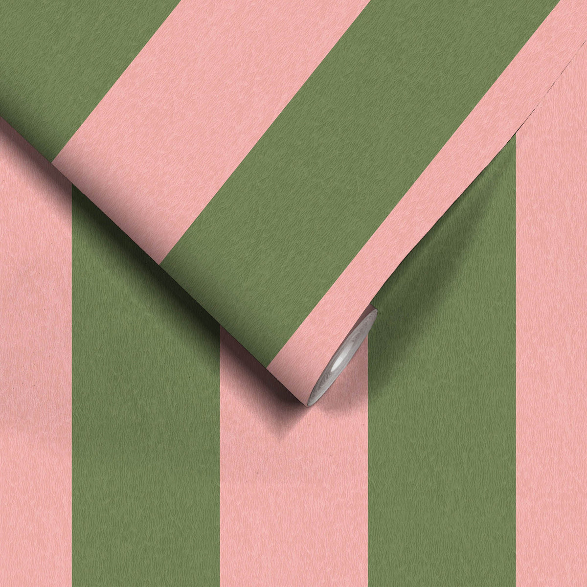 Awning Stripe Pickle Pink wallpaper by Woodchip & Magnolia