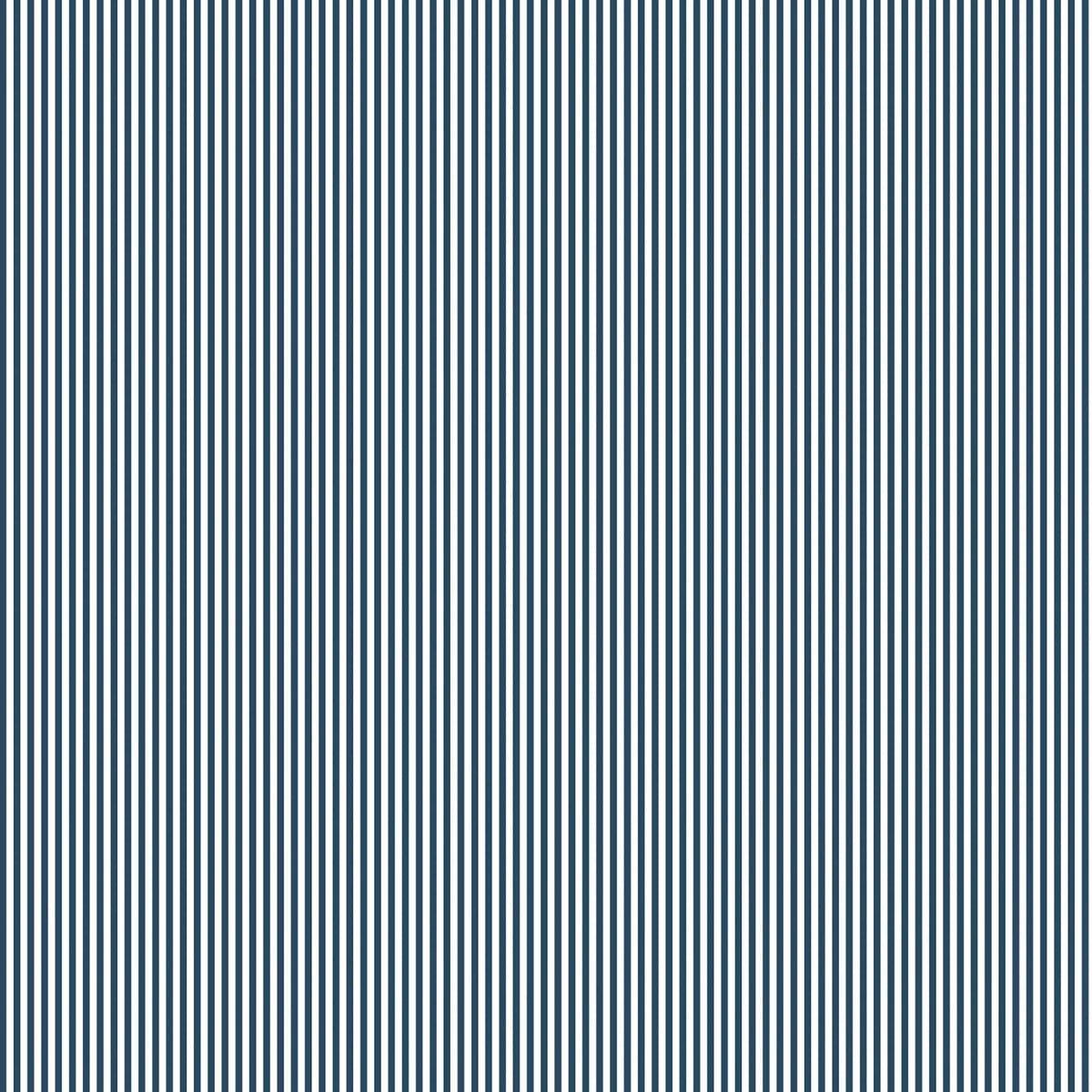 Matchstick Stripe Navy/White Wallpaper