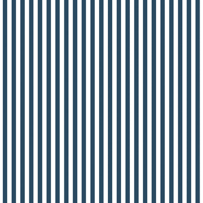 Matchstick Stripe Navy/White Wallpaper