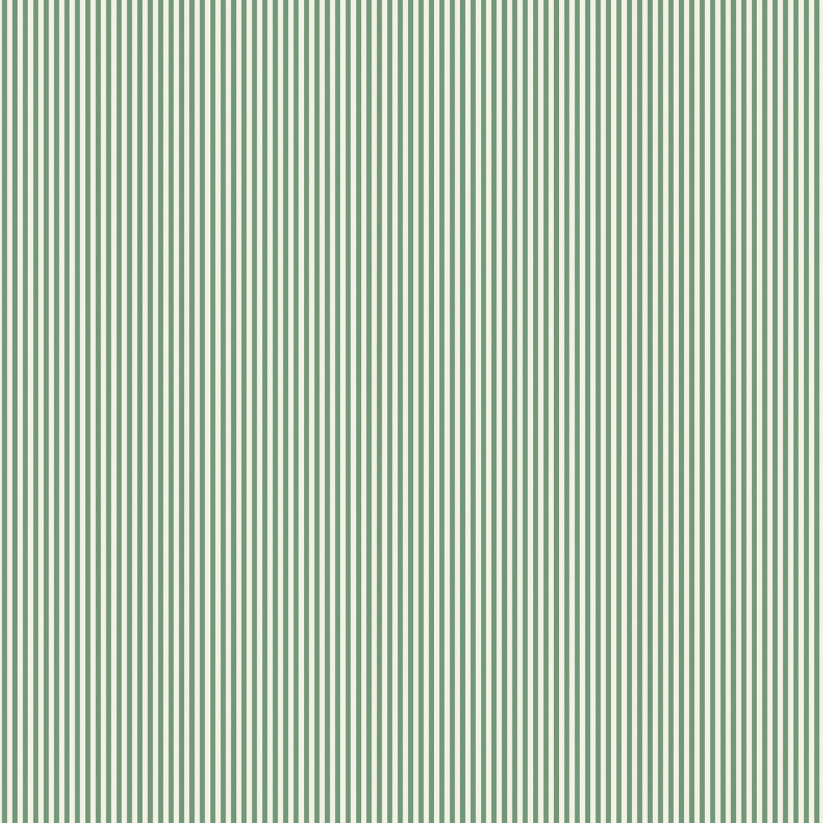 Matchstick Stripe Green/Magnolia Wallpaper