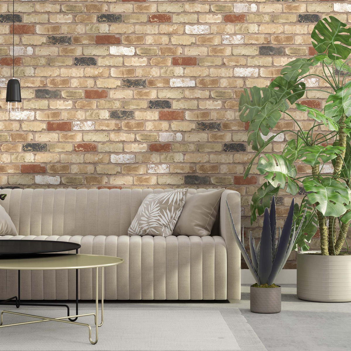 Darwen Buff Brick Wallpaper