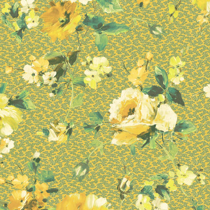 Lancashire Rose Lime Velvet Fabric