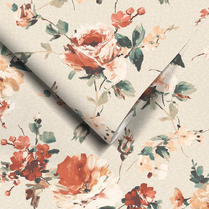 Lancashire Rose Rust Wallpaper